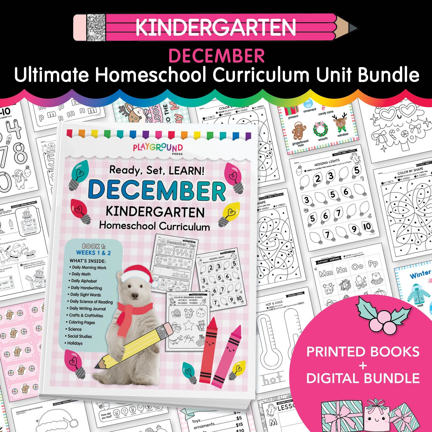 Ultimate Kindergarten December Homeschool Curriculum Bundle