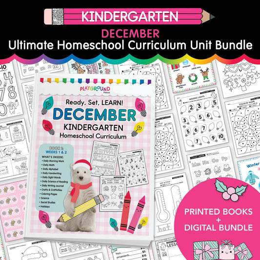 Ultimate Kindergarten December Homeschool Curriculum Bundle