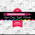 Load image into Gallery viewer, Printable Kindergarten April Daily Sight Words
