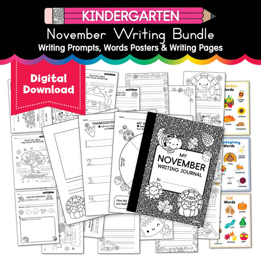 Printable Kindergarten November Writing Bundle