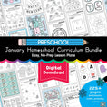 Load image into Gallery viewer, Printable Preschool January Homeschool Curriculum Bundle
