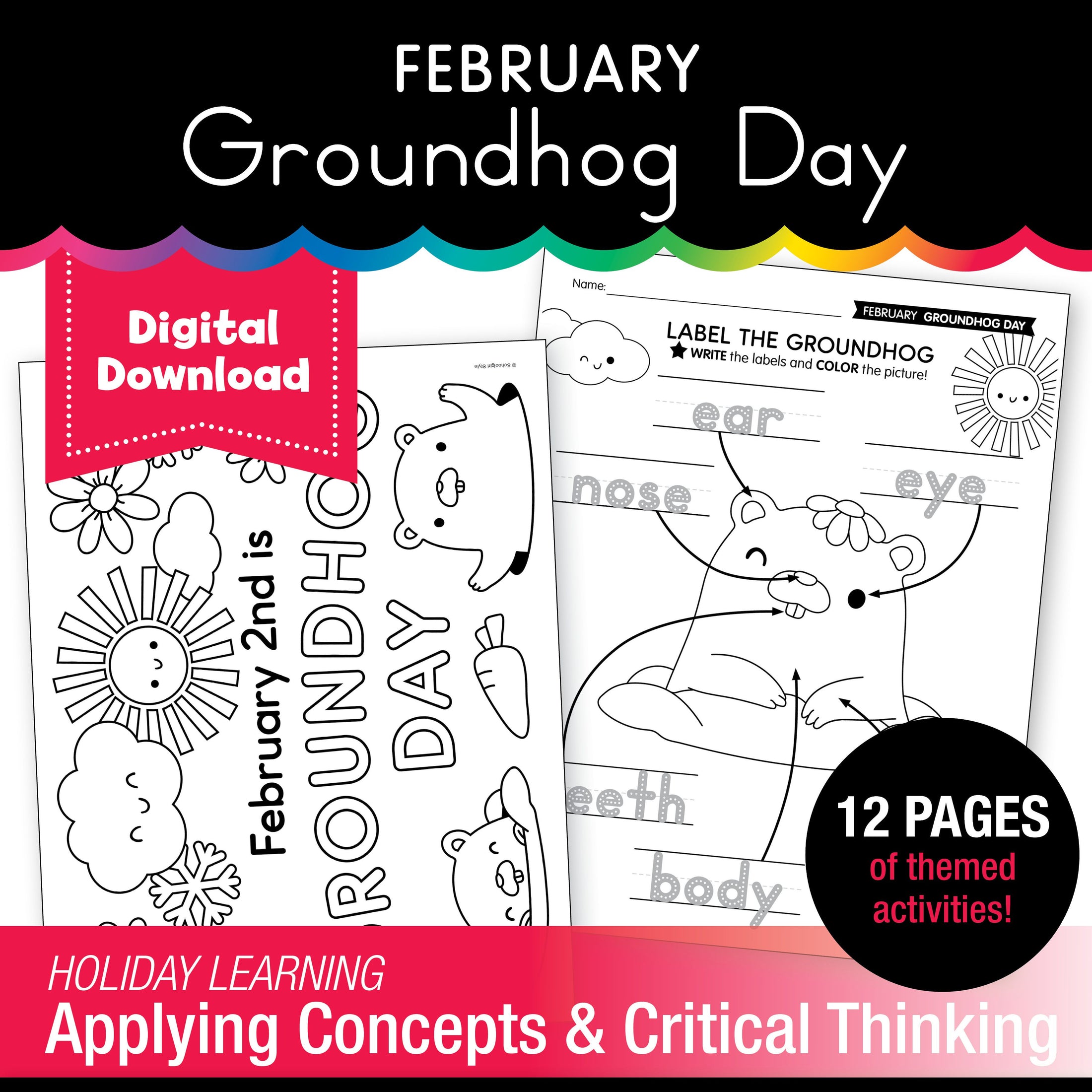 Printable February Groundhog Day Activity Pack