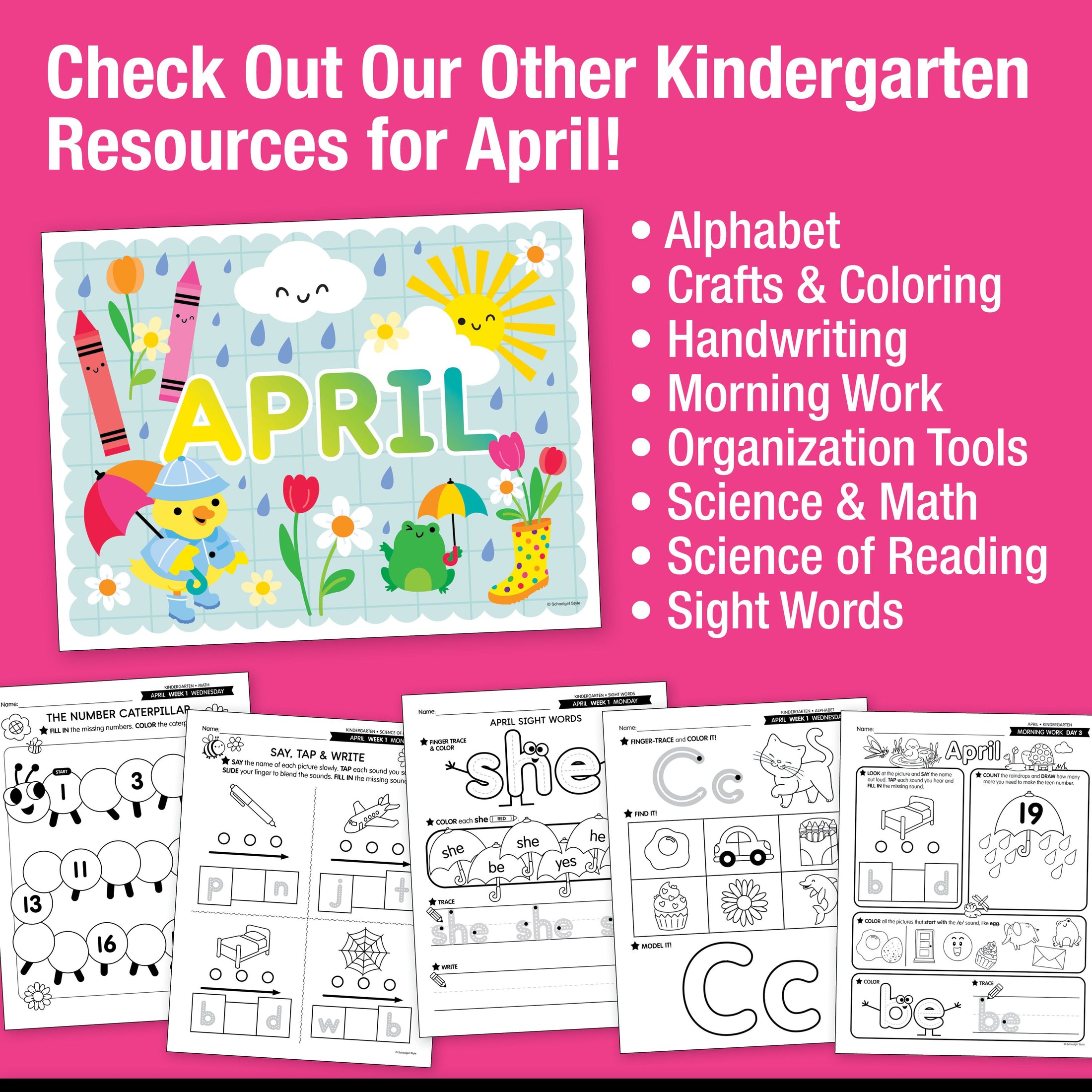 Printable Kindergarten April Daily Reading
