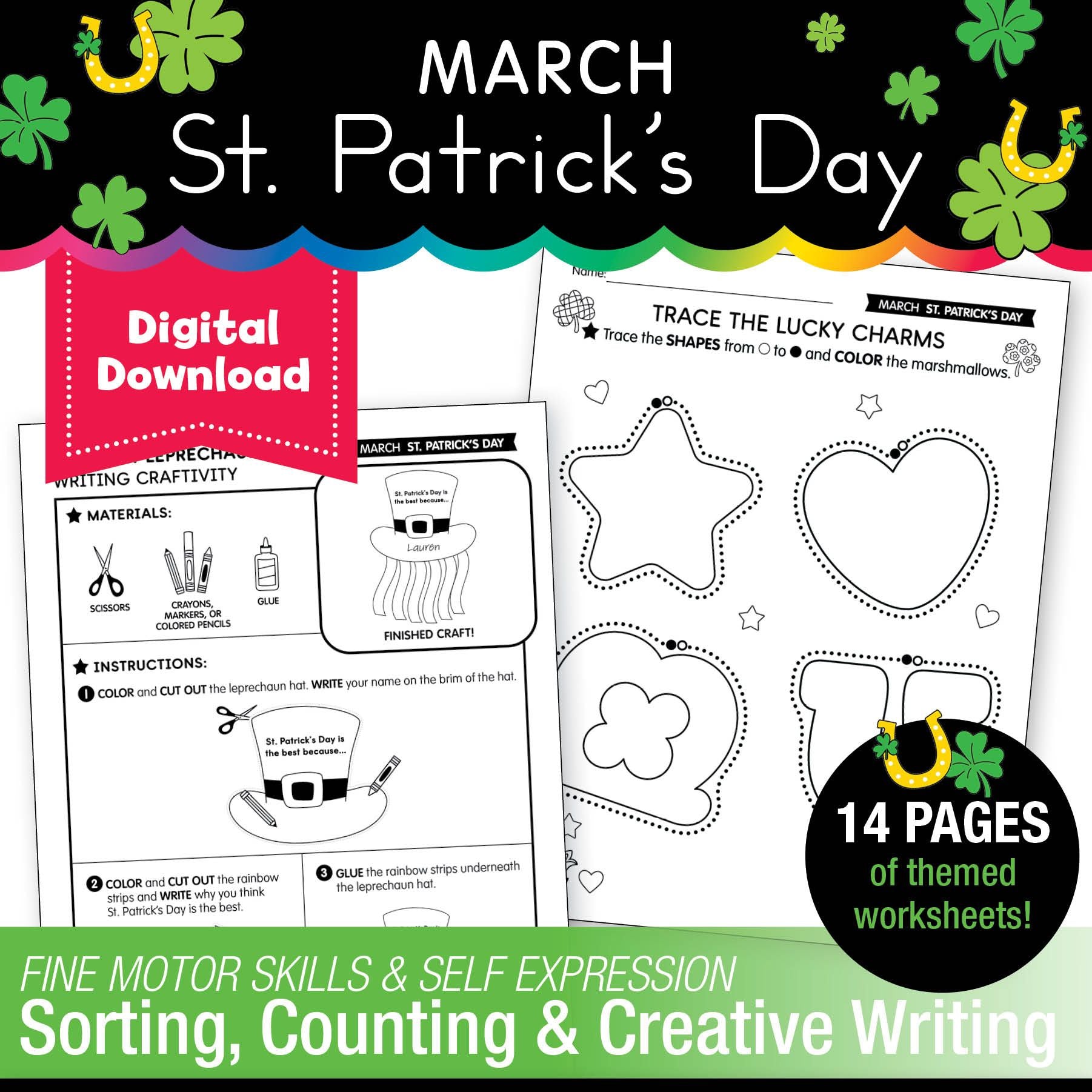 Printable March St. Patrick's Day Activity Pack