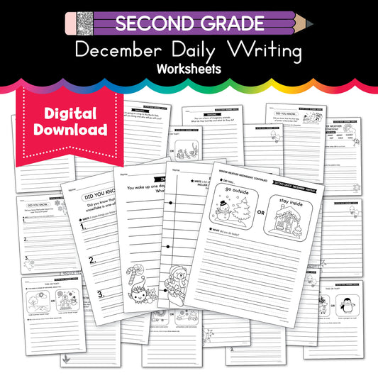 Printable Second Grade December Daily Writing