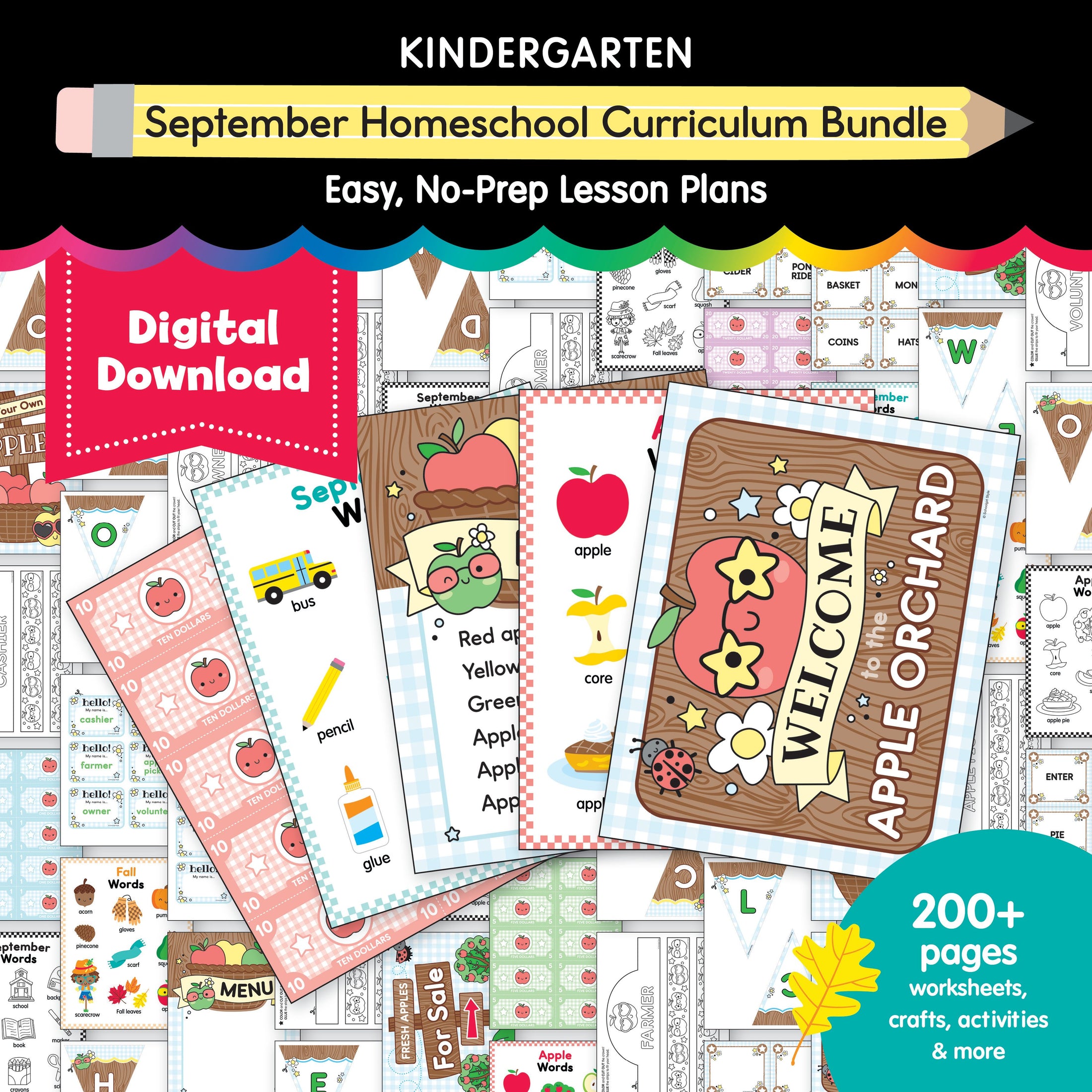 Kindergarten September Homeschool Curriculum Bundle