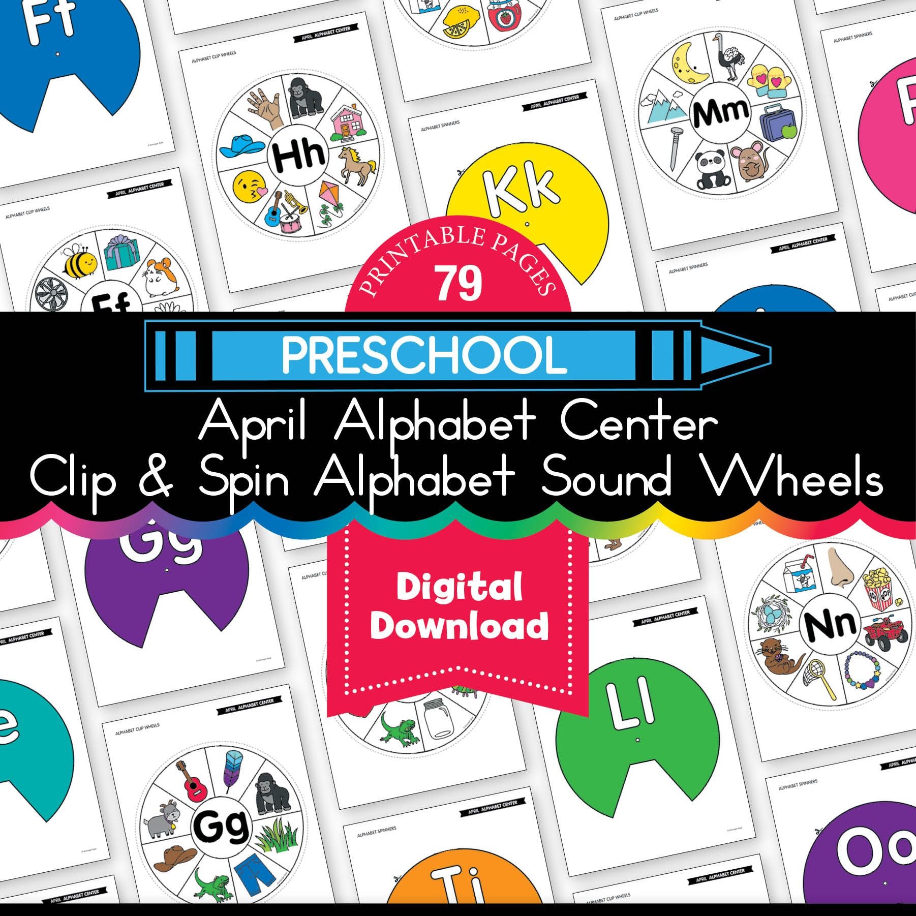 Printable Preschool April Alphabet Center