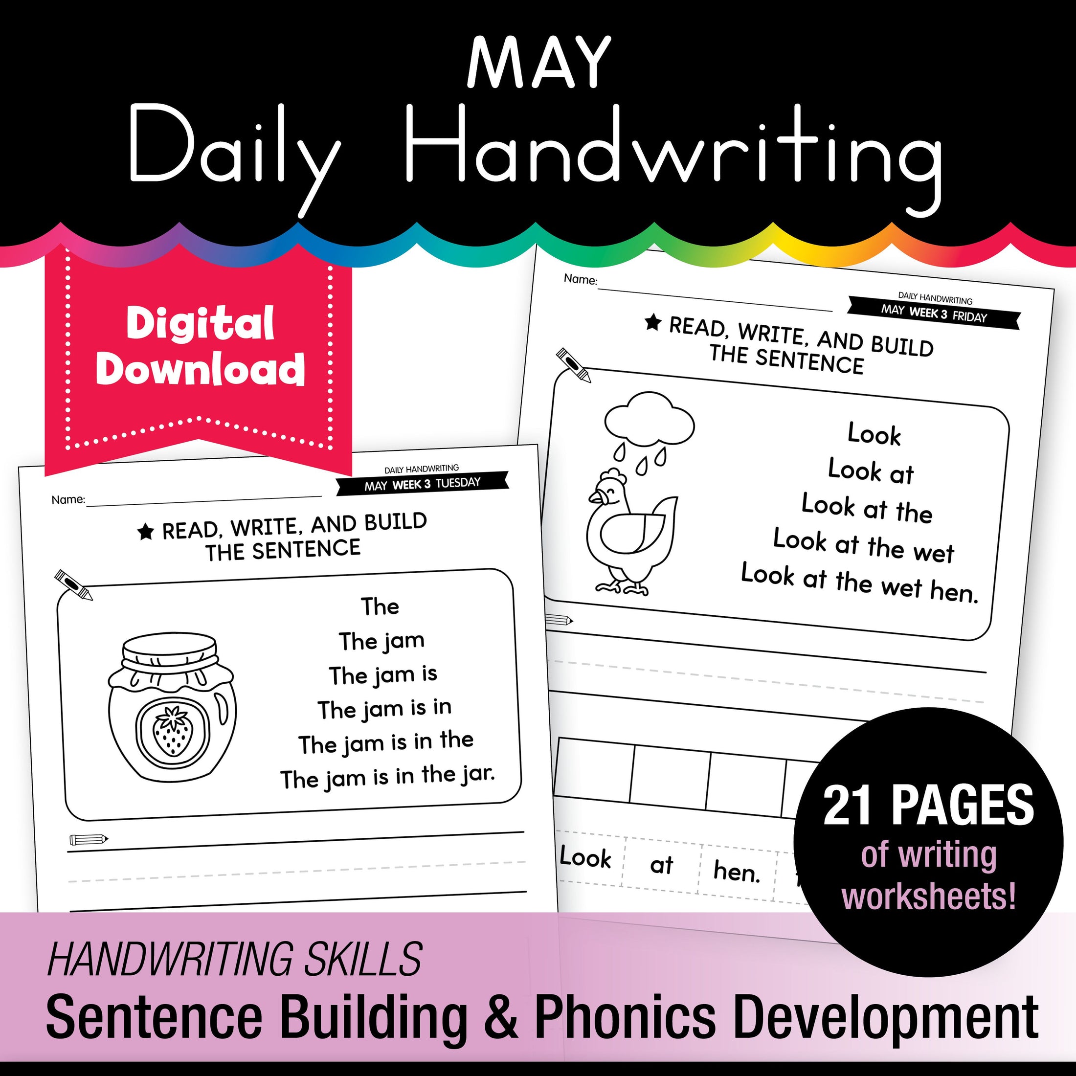 Printable May Daily Handwriting