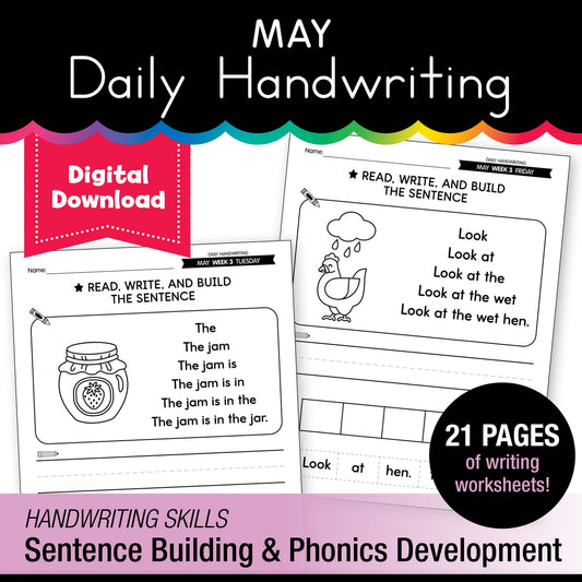 Printable May Daily Handwriting