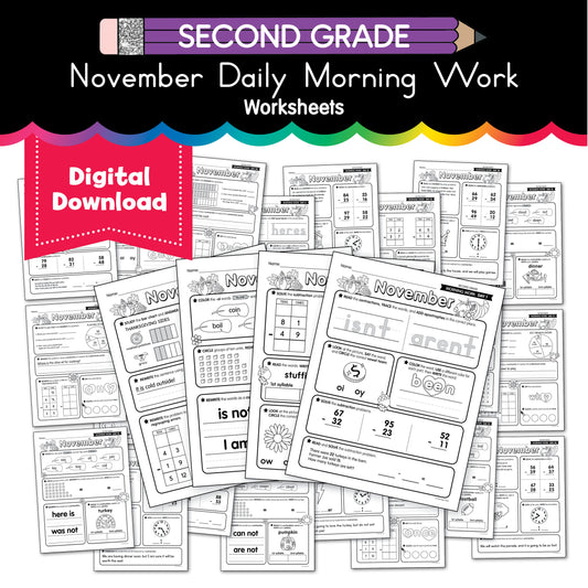 Printable Second Grade November Daily Morning Work