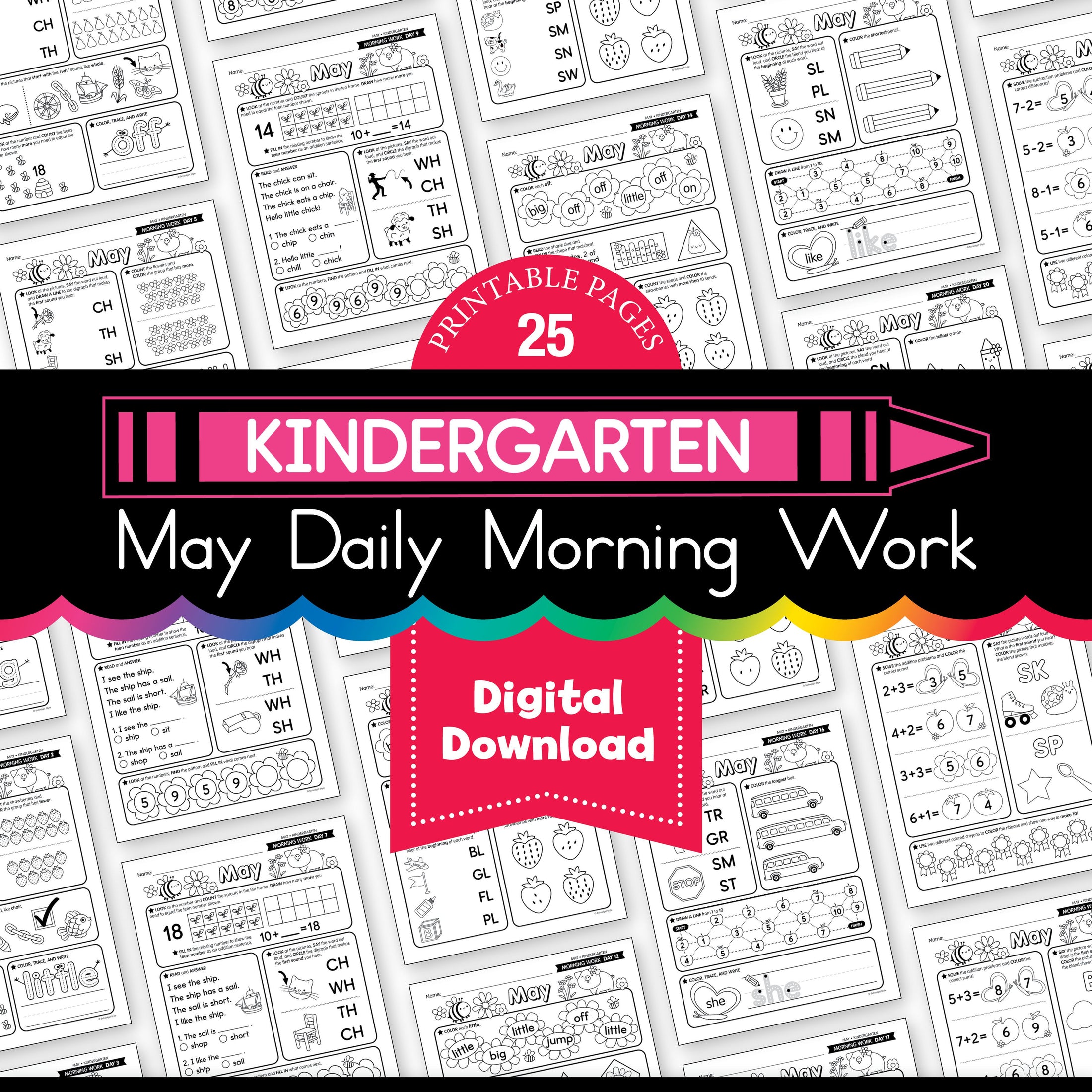 Printable Kindergarten May Daily Morning Work