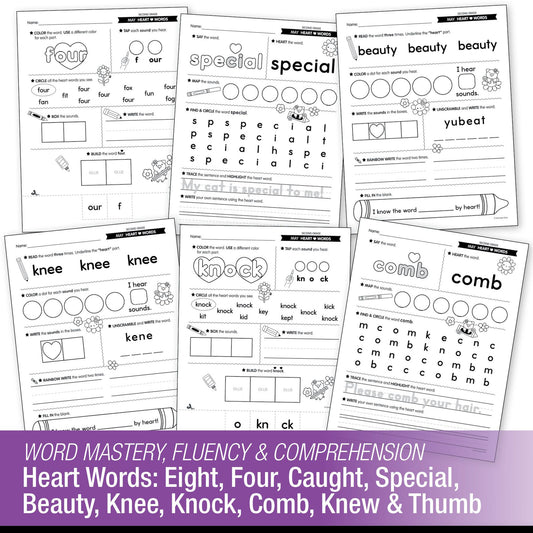 Printable Second Grade May Daily Heart Words