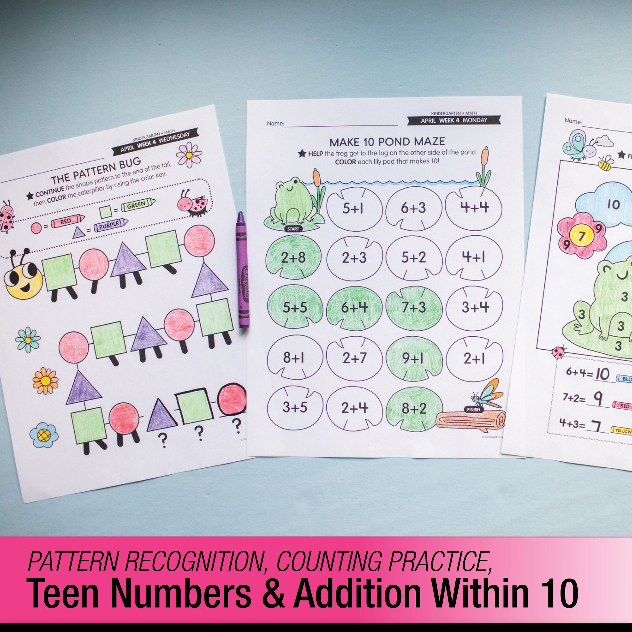 Printable Kindergarten April Daily Math