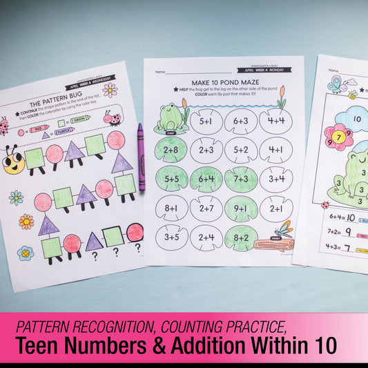 Printable Kindergarten April Daily Math