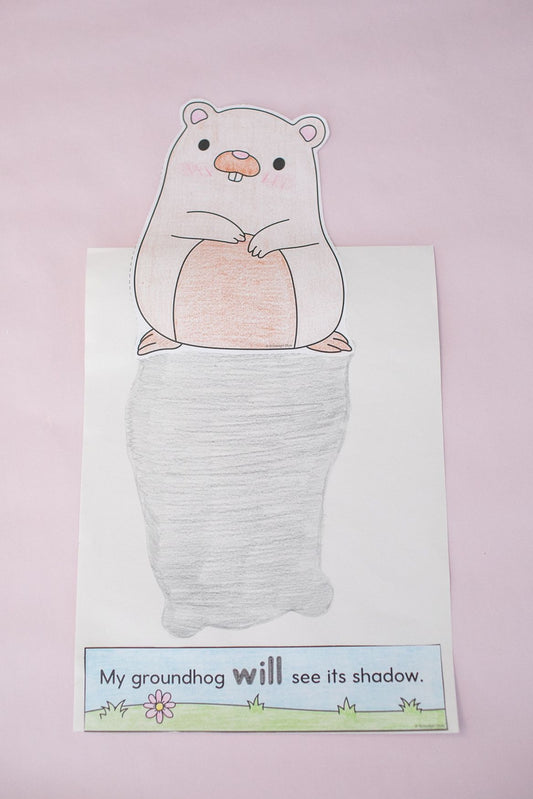 Printable February Groundhog Shadow Writing Craftivity