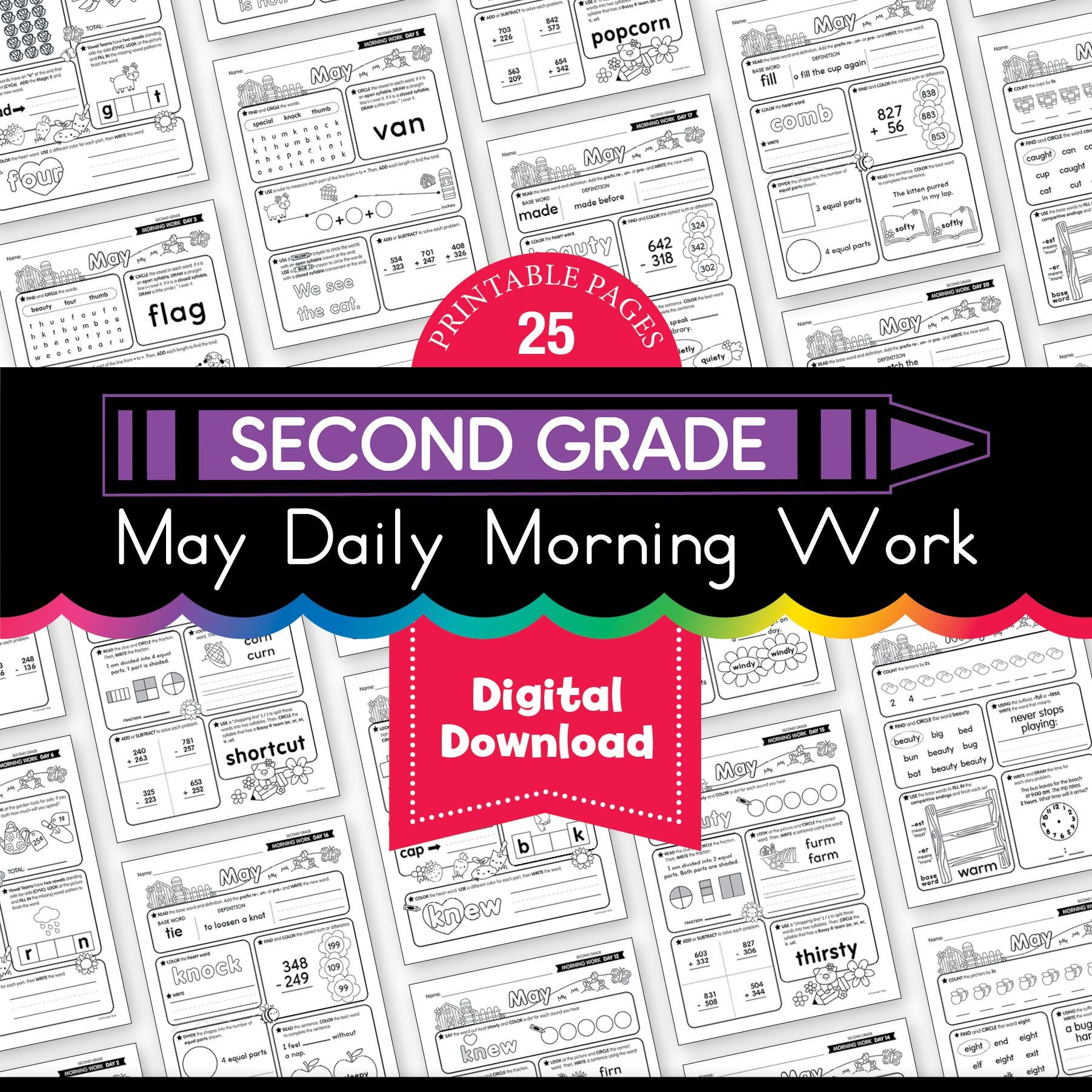 Printable Second Grade May Daily Morning Work