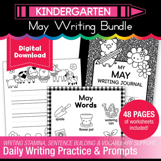 Printable Kindergarten May Writing Bundle