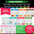 Load image into Gallery viewer, Printable First Grade Full Year Homeschool Curriculum Bundle
