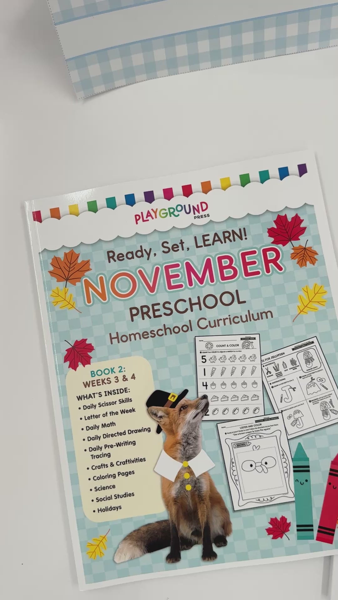 Printable Preschool November Homeschool Curriculum Bundle