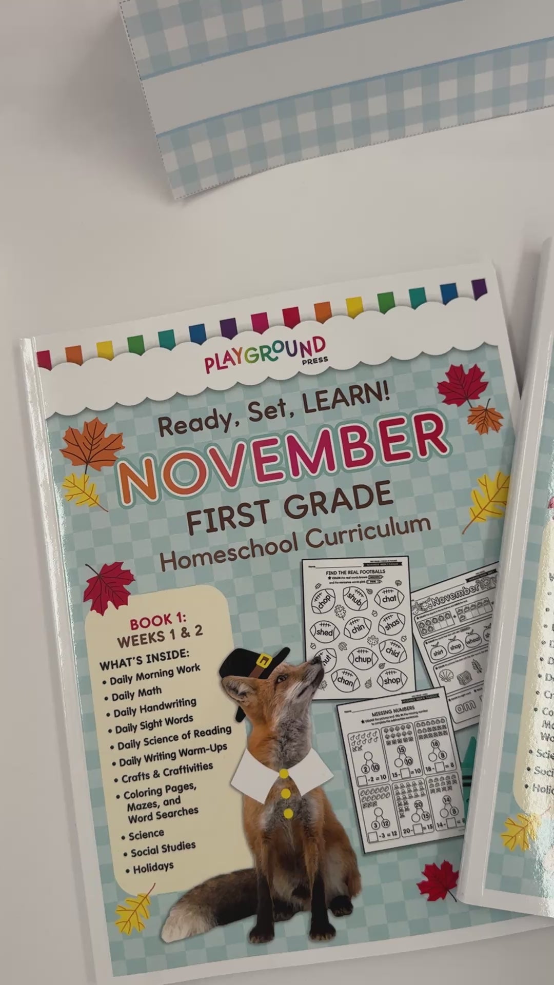 Printable First Grade November Homeschool Curriculum Bundle