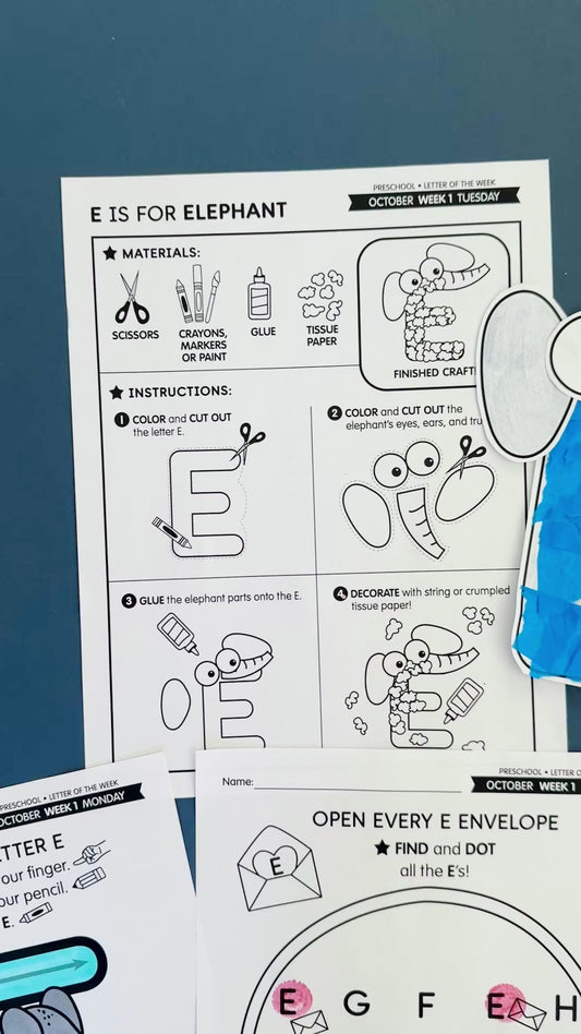 Printable Preschool October Letter of the Week