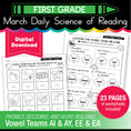 Load image into Gallery viewer, Printable First Grade March Daily Science of Reading
