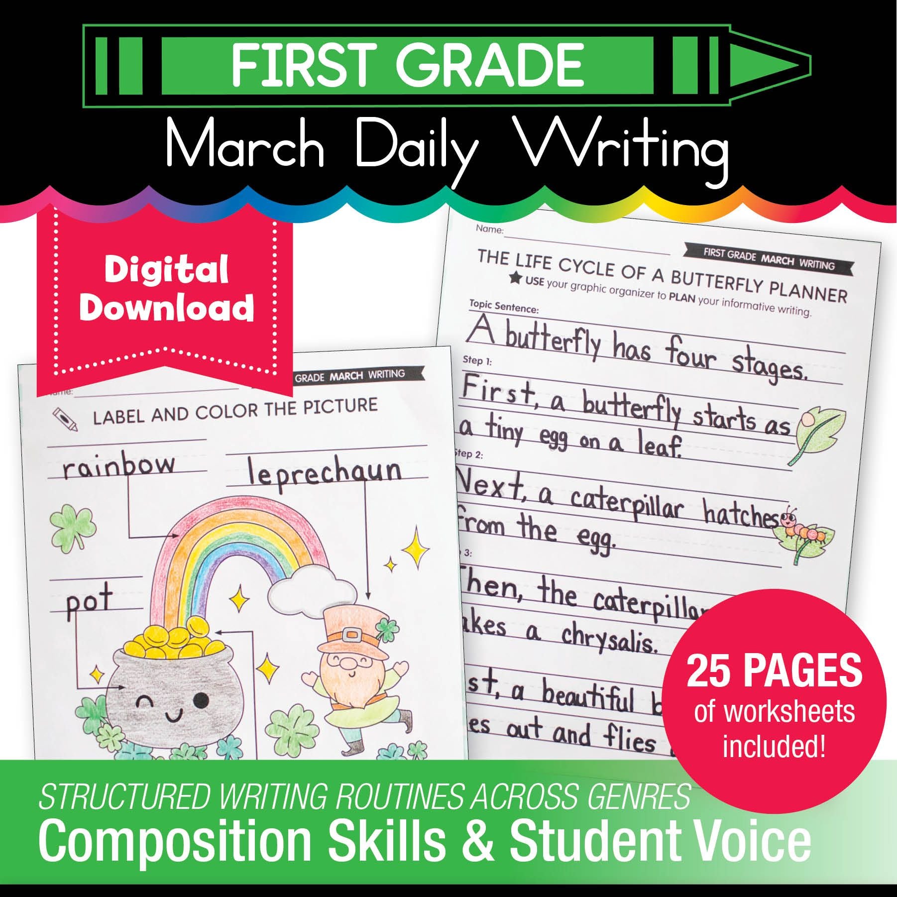 Printable First Grade March Daily Writing