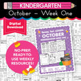 Load image into Gallery viewer, Printable Kindergarten October Week 1 Resources
