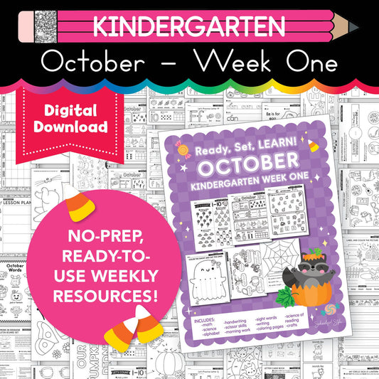 Printable Kindergarten October Week 1 Resources