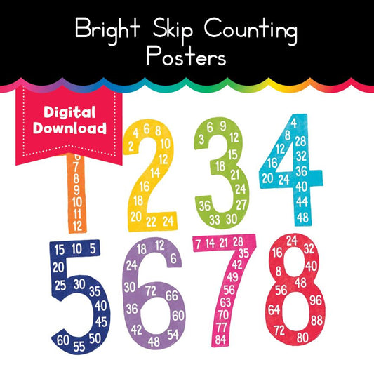 Bright Skip Counting Posters 