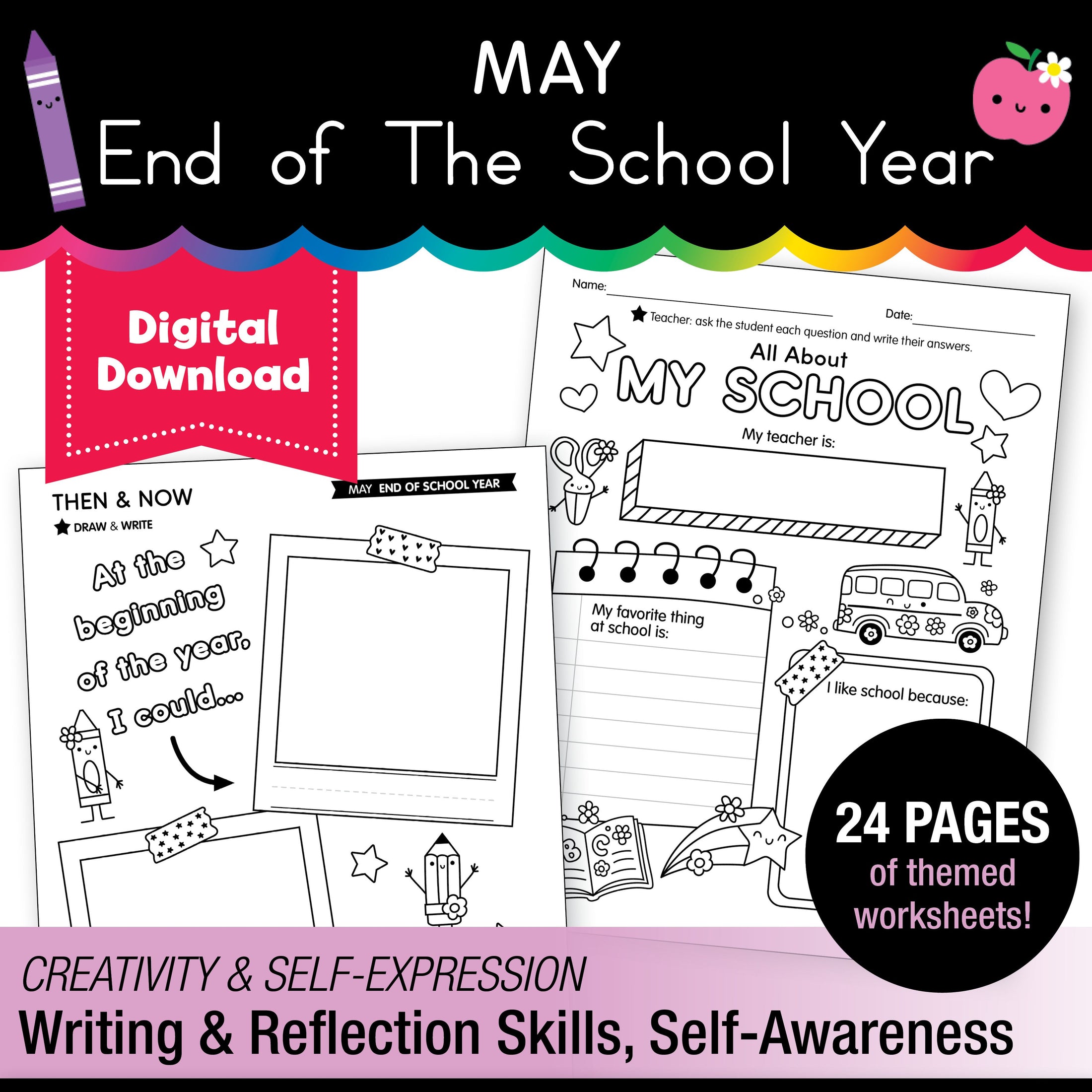 Printable No-Prep End-Of-Year Keepsake Pack: Crafts, Writing & Activities (PreK-3)