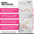 Load image into Gallery viewer, Printable Kindergarten March Daily Writing
