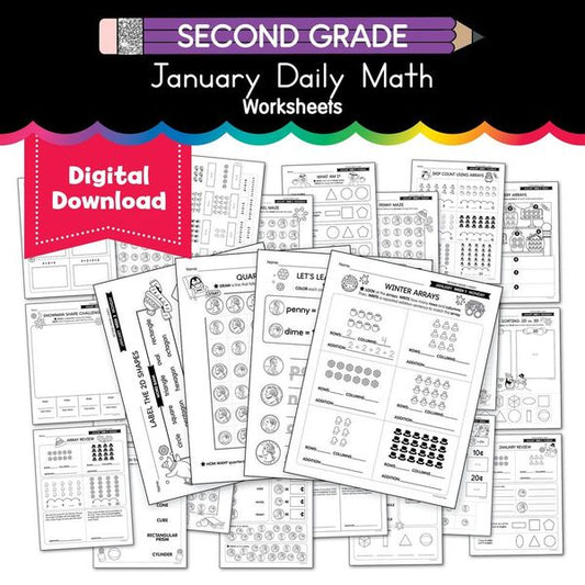 Printable Second Grade January Daily Math
