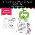 Load image into Gallery viewer, If You Give a Worm an Apple Craftivity
