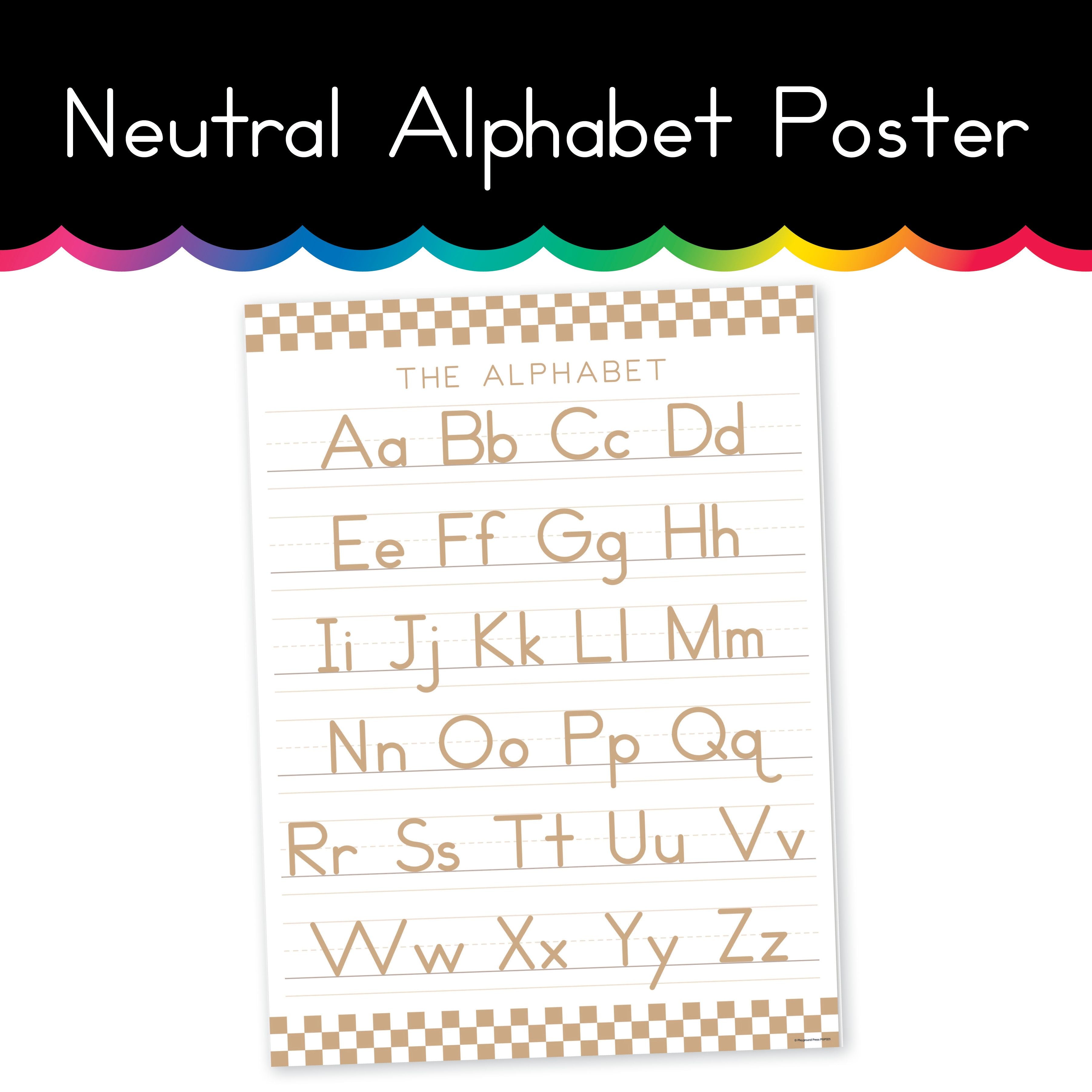 Neutral Alphabet Home Learning Poster - Playground Press