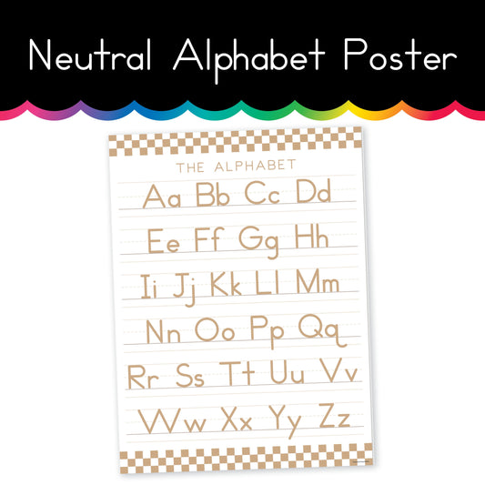 Neutral | Alphabet | Home Learning Poster