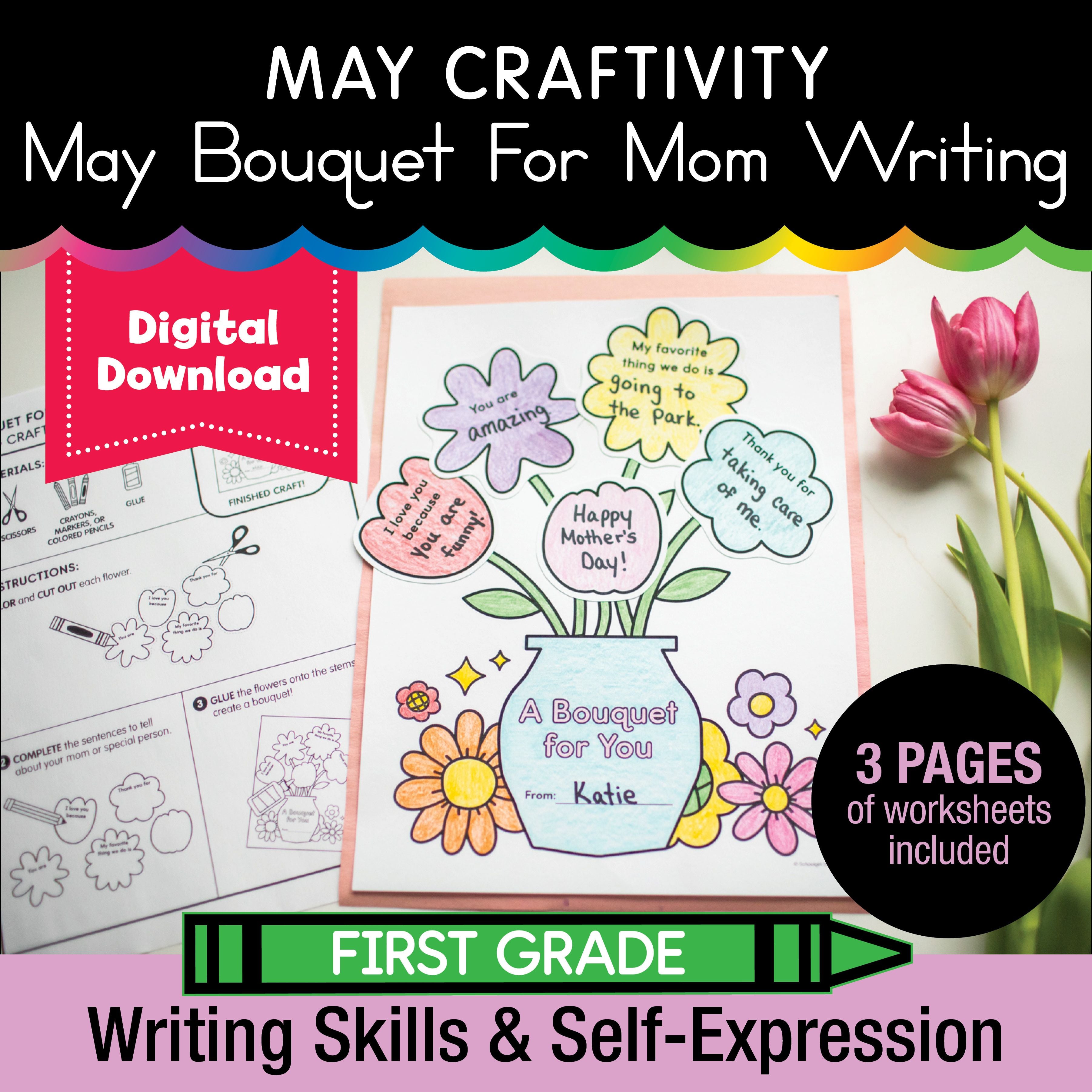 Printable May A Bouquet For Mom Writing Craftivity