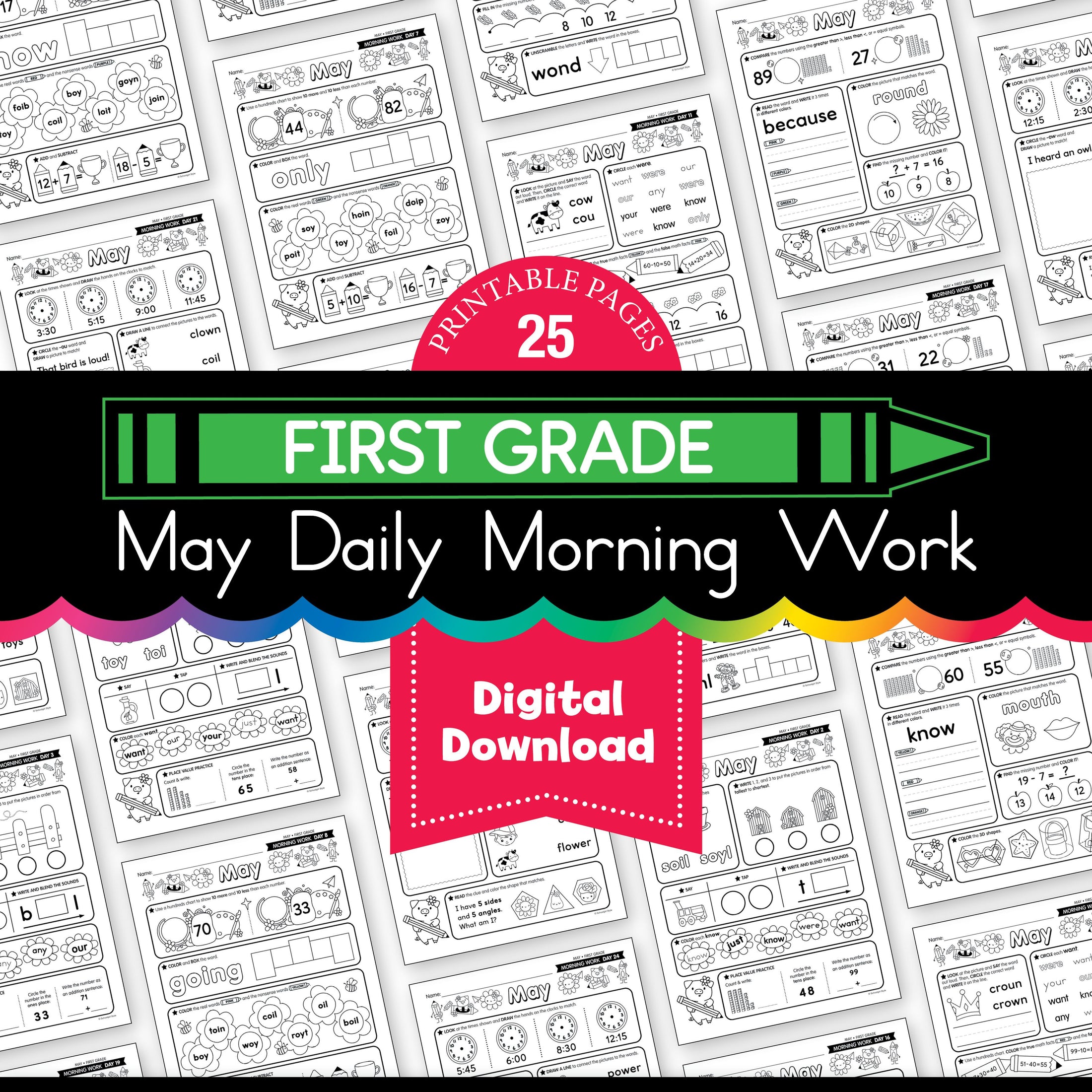 Printable First Grade May Daily Morning Work