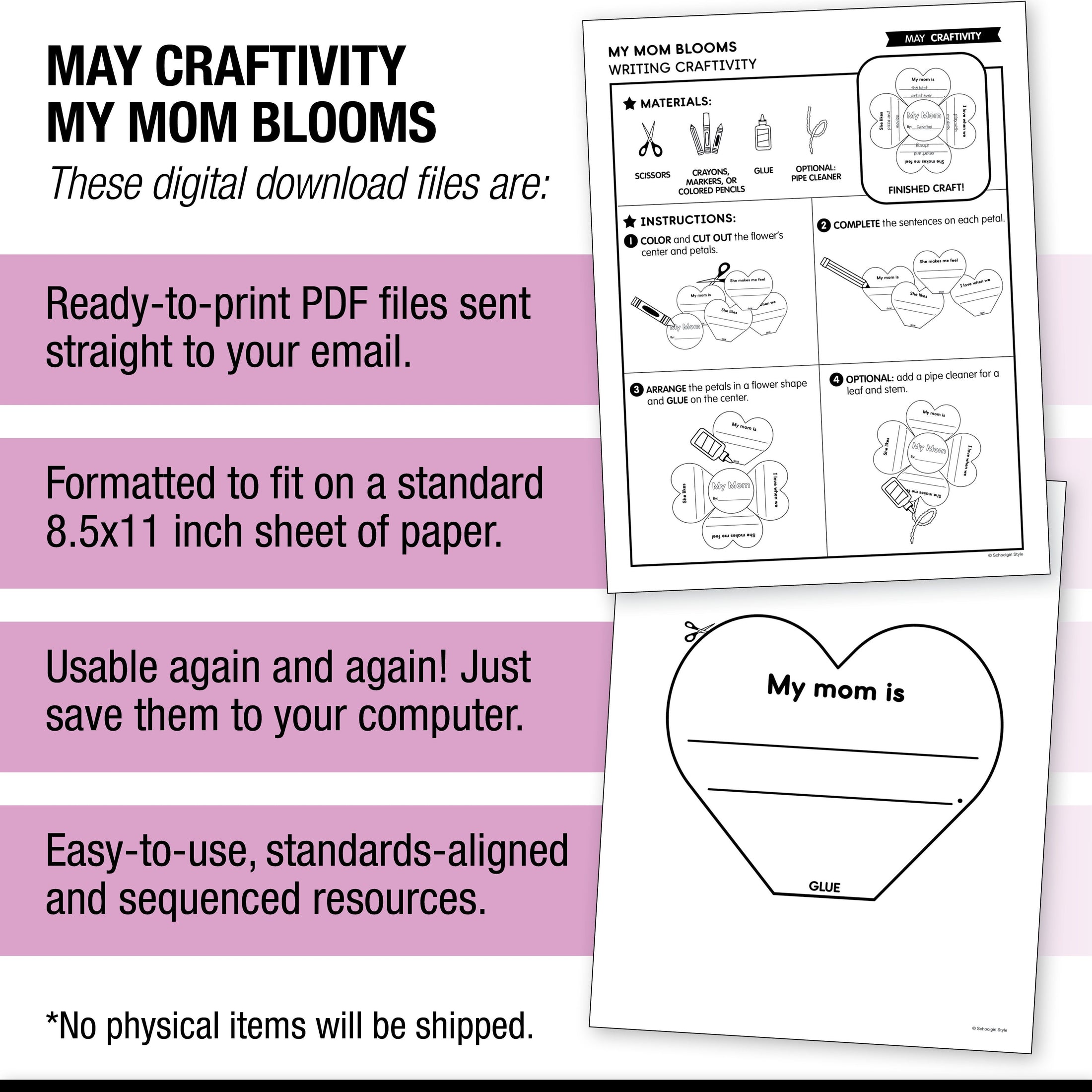 Printable May My Mom Blooms Writing Craftivity
