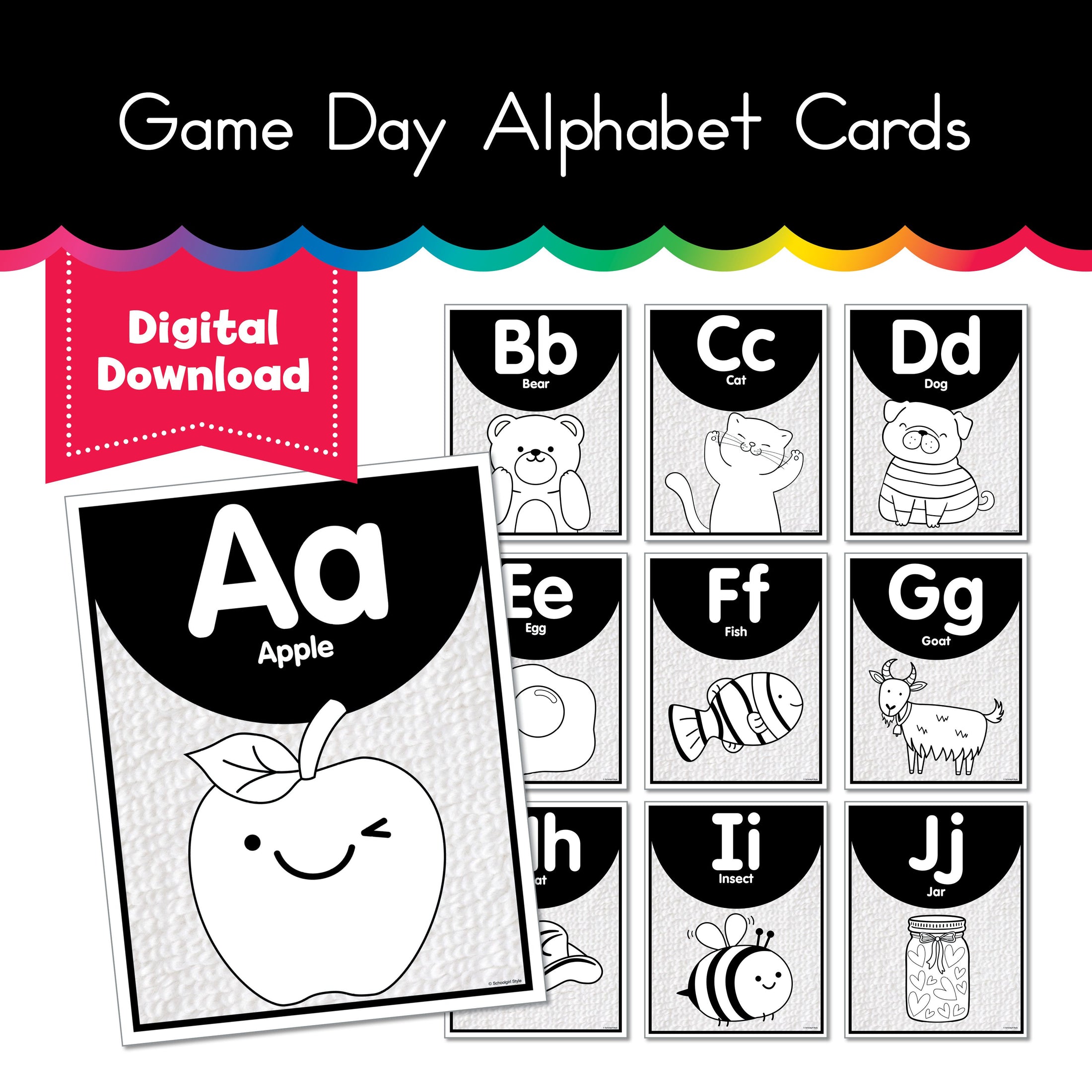 Game Day Alphabet Cards