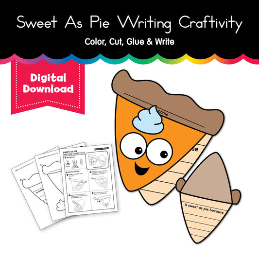 Printable Sweet As Pie Writing Craftivity
