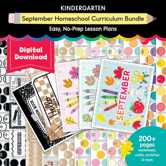 Kindergarten September Homeschool Curriculum Bundle
