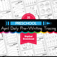 Load image into Gallery viewer, Printable Preschool April Daily Pre-Writing Tracing
