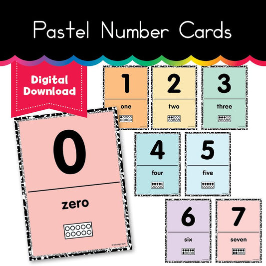 Pastel Number Cards