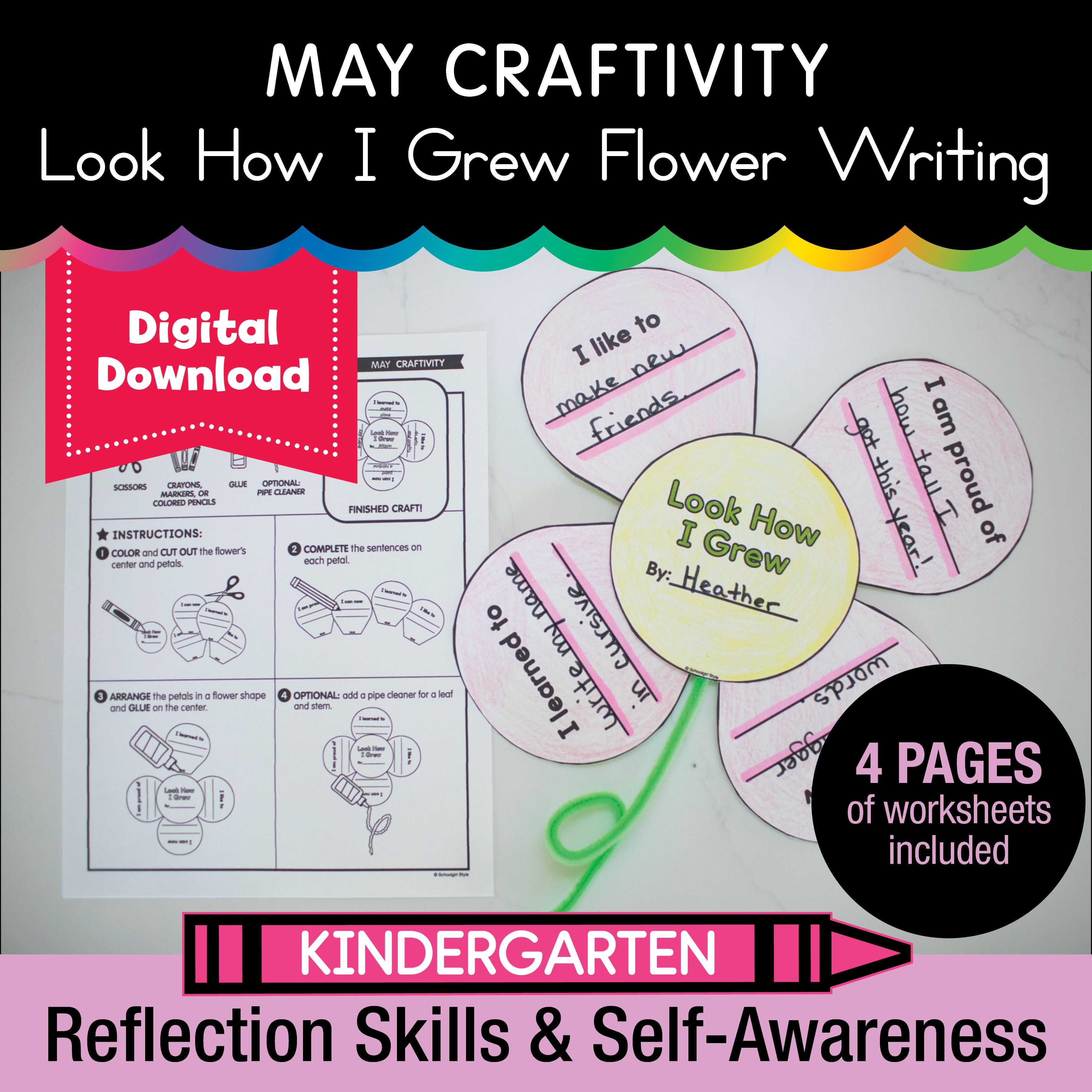 Printable May Look How I Grew Flower Writing Craftivity