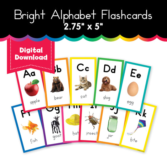 Bright Alphabet Flash Cards