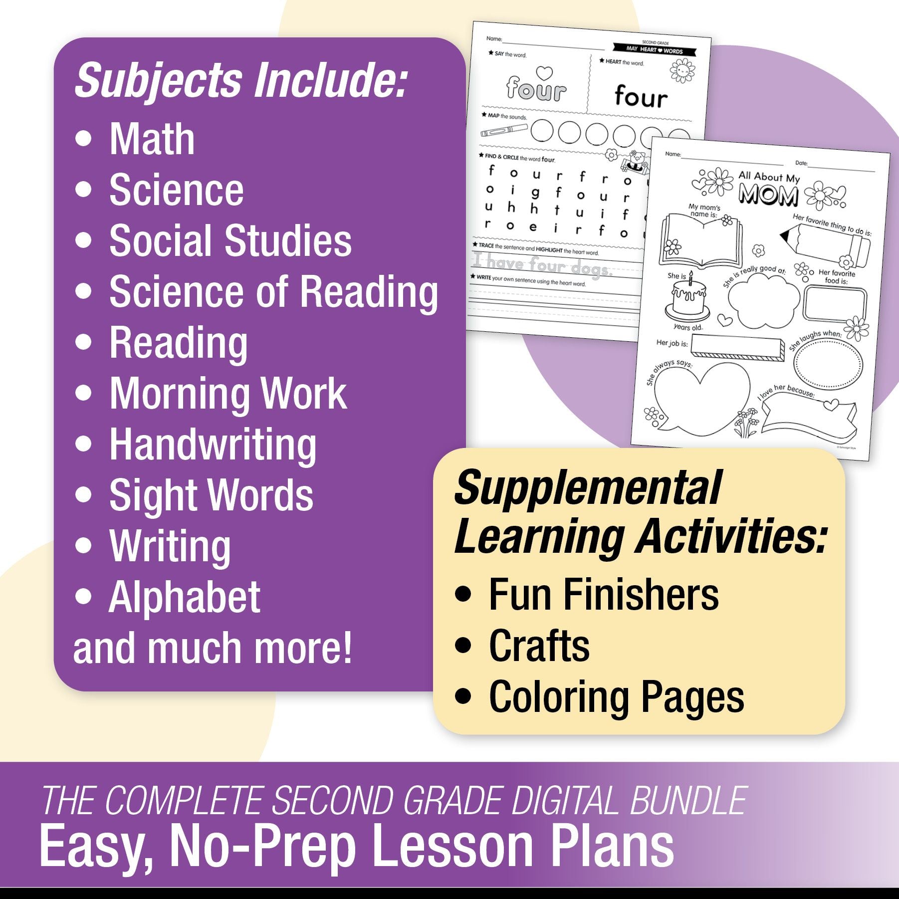 Printable Second Grade May Homeschool Curriculum Bundle