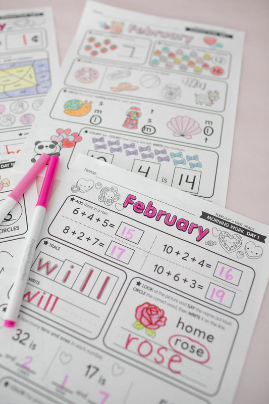 Printable Kindergarten February Daily Morning Work