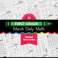Load image into Gallery viewer, Printable First Grade March Daily Math
