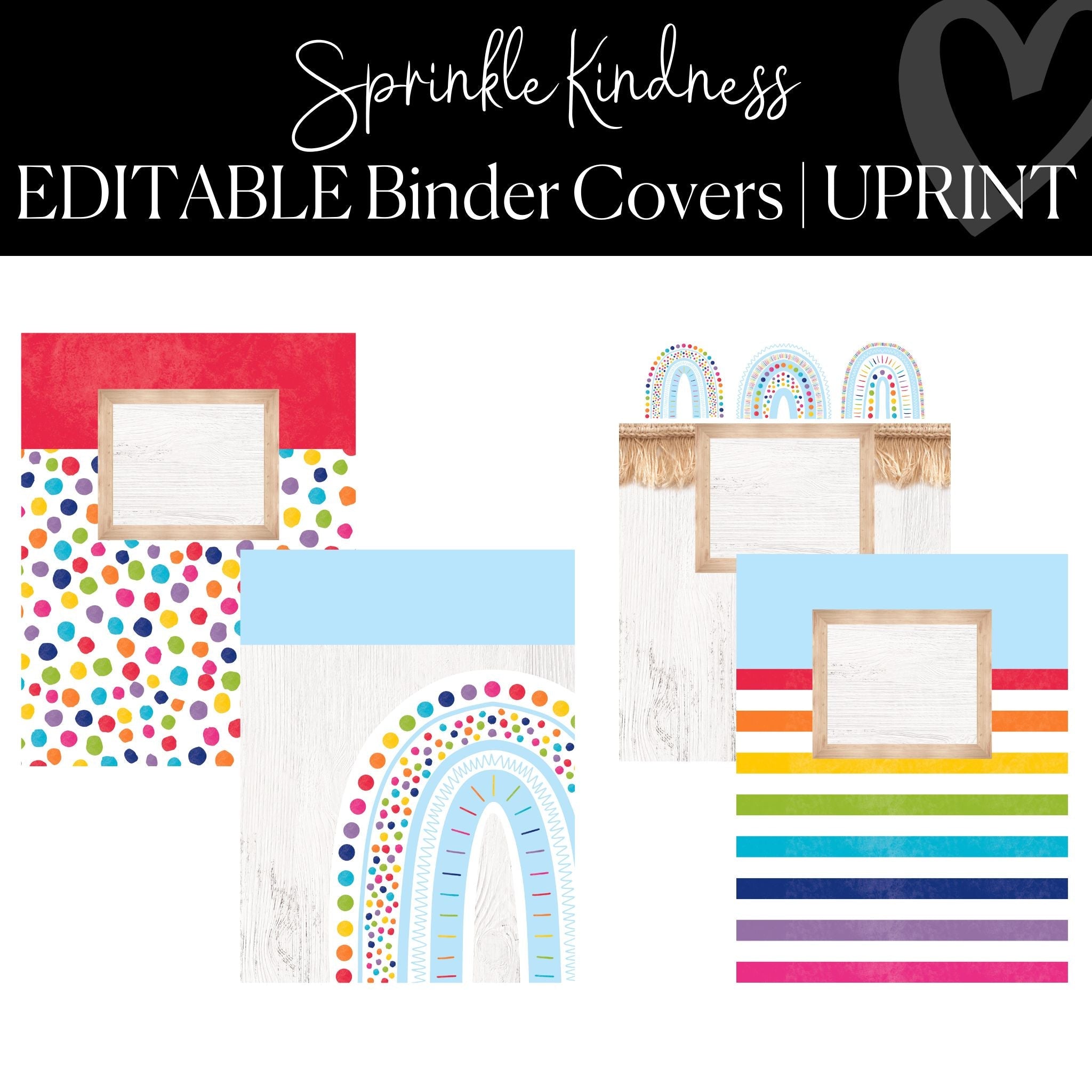 Bright Binder Covers and Spines Printable resource